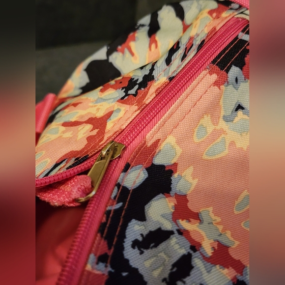 Pink and Black Floral Duffel Travel Bag - Picture 7 of 9